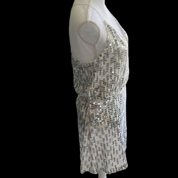 Zara Silver Sequin Mini Dress - Picture 15 of 16